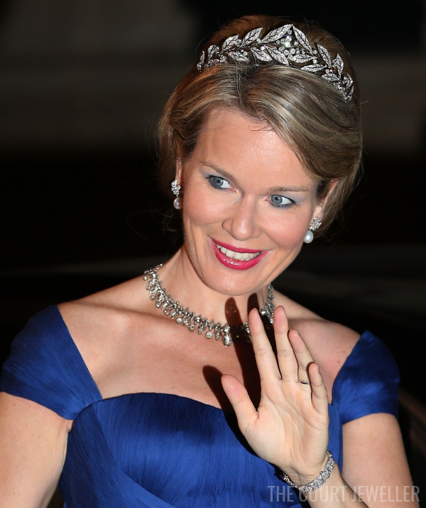 19 Oct 2012: The Duchess of Brabant wears the Laurel Wreath Tiara in Luxembourg