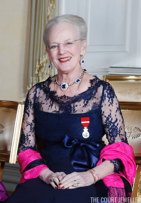 Queen Margrethe wearing her sapphires